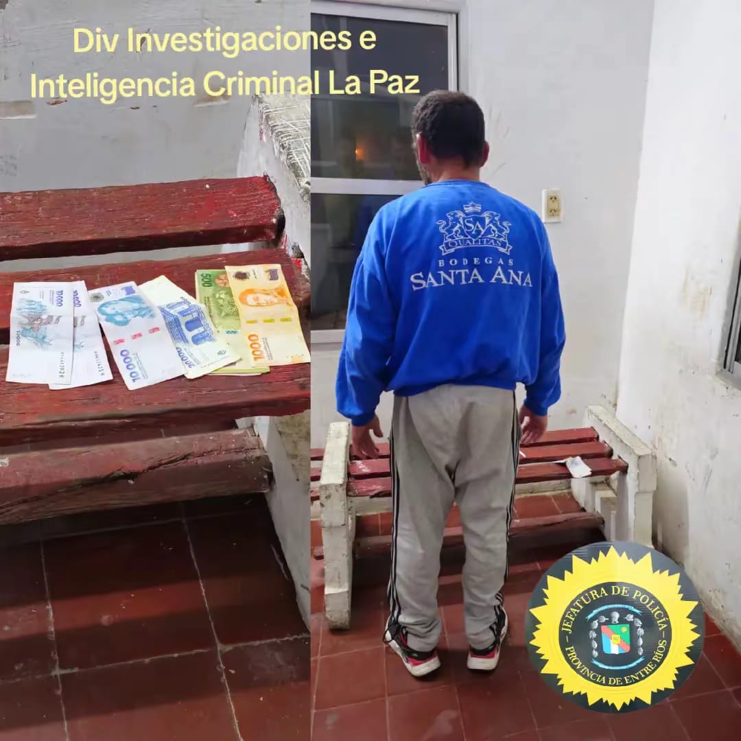 Robaron dinero de un hotel en La Paz: localizaron al sospechoso en Feliciano y quedó en libertad